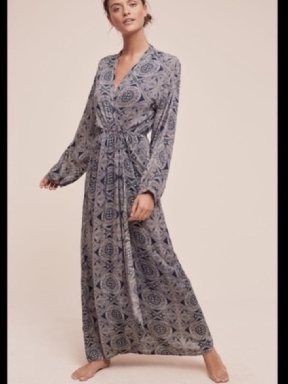 Natalie Martin deep v wrap maxi dress
